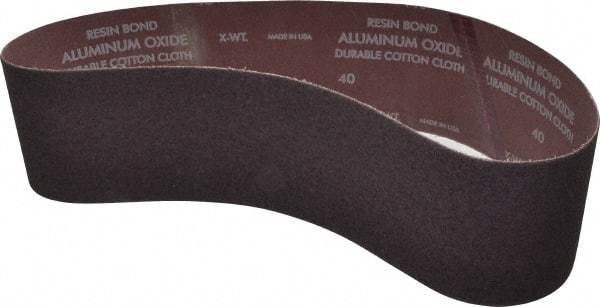 Norton - 4" Wide x 36" OAL, 40 Grit, Aluminum Oxide Abrasive Belt - Aluminum Oxide, Coarse, Coated, X Weighted Cloth Backing, Series R228 - Industrial Tool & Supply