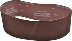 Norton - 4" Wide x 36" OAL, 60 Grit, Aluminum Oxide Abrasive Belt - Aluminum Oxide, Medium, Coated, X Weighted Cloth Backing, Series R228 - Industrial Tool & Supply