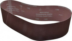 Norton - 4" Wide x 36" OAL, 120 Grit, Aluminum Oxide Abrasive Belt - Aluminum Oxide, Fine, Coated, X Weighted Cloth Backing, Series R228 - Industrial Tool & Supply