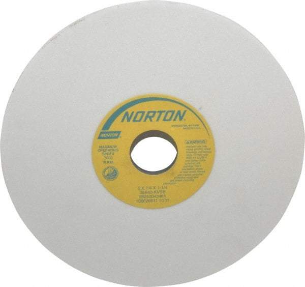 Norton - 8" Diam x 1-1/4" Hole x 1/4" Thick, K Hardness, 80 Grit Surface Grinding Wheel - Aluminum Oxide, Type 1, Medium Grade, 3,600 Max RPM, Vitrified Bond, No Recess - Industrial Tool & Supply
