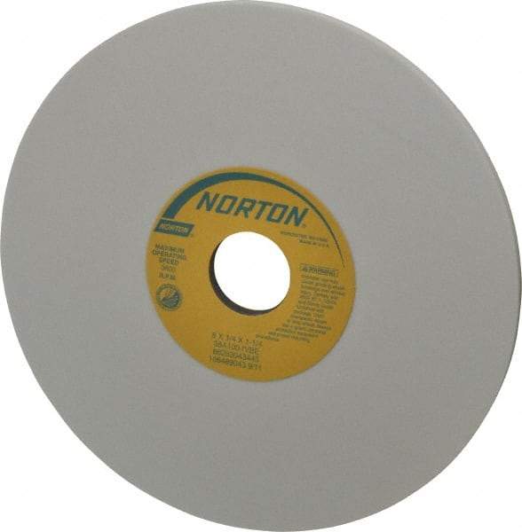 Norton - 8" Diam x 1-1/4" Hole x 1/4" Thick, I Hardness, 100 Grit Surface Grinding Wheel - Aluminum Oxide, Type 1, Fine Grade, 3,600 Max RPM, Vitrified Bond, No Recess - Industrial Tool & Supply