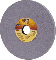 Norton - 8" Diam x 1-1/4" Hole x 1/2" Thick, H Hardness, 80 Grit Surface Grinding Wheel - Aluminum Oxide, Type 1, Medium Grade, 3,600 Max RPM, Vitrified Bond, No Recess - Industrial Tool & Supply