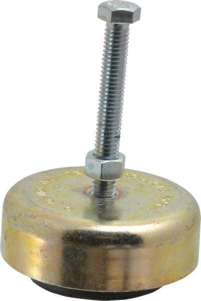 Tech Products - 150 Lb Capacity, 3/8-16 Thread, Steel Stud, Studded Socket Mount Leveling Mount - 3" Stud Length, 3-1/8" Base Diam, Neoprene Pad, 3/8" Hex - Industrial Tool & Supply