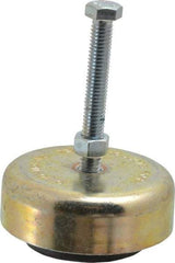 Tech Products - 150 Lb Capacity, 3/8-16 Thread, Steel Stud, Studded Socket Mount Leveling Mount - 3" Stud Length, 3-1/8" Base Diam, Neoprene Pad, 3/8" Hex - Industrial Tool & Supply