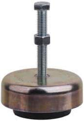 Tech Products - 250 Lb Capacity, 3/8-16 Thread, Steel Stud, Studded Socket Mount Leveling Mount - 3" Stud Length, 3-1/8" Base Diam, Neoprene Pad, 3/8" Hex - Industrial Tool & Supply
