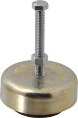 Tech Products - 500 Lb Capacity, 3/8-16 Thread, Steel Stud, Studded Socket Mount Leveling Mount - 3" Stud Length, 3-1/8" Base Diam, Neoprene Pad, 3/8" Hex - Industrial Tool & Supply