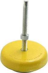 Tech Products - 1000 Lb Capacity, 1/2-13 Thread, Steel Stud, Studded Socket Mount Leveling Mount - 5" Stud Length, 4-3/4" Base Diam, Neoprene Pad, 1/2" Hex - Industrial Tool & Supply