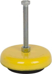 Tech Products - 1000 Lb Capacity, 1/2-13 Thread, Steel Stud, Studded Socket Mount Leveling Mount - 5" Stud Length, 4-3/4" Base Diam, Neoprene Pad, 1/2" Hex - Industrial Tool & Supply