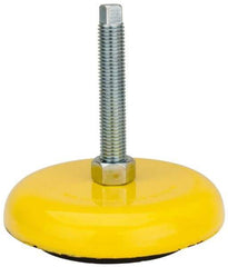 Tech Products - 4500 Lb Capacity, 3/4-10 Thread, Steel Stud, Studded Socket Mount Leveling Mount - 5" Stud Length, 6-1/4" Base Diam, Neoprene Pad, 3/4" Hex - Industrial Tool & Supply