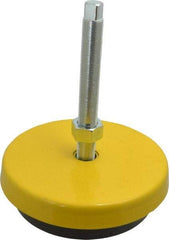 Tech Products - 13000 Lb Capacity, 1-14 Thread, Steel Stud, Studded Socket Mount Leveling Mount - 8" Stud Length, 9 Base Diam, Neoprene Pad, 1" Hex - Industrial Tool & Supply