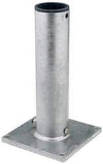 THERN - 8 Inches Long x 8 Inches Wide x 14.56 Inches Deep x 1/2 Inches Thick Davit Crane Pedestal/Socket Base - 7 Inches Distance Between Mounting Hole Centers, 0.41 Inches Hole Diameter, Galvanized Finish - Industrial Tool & Supply