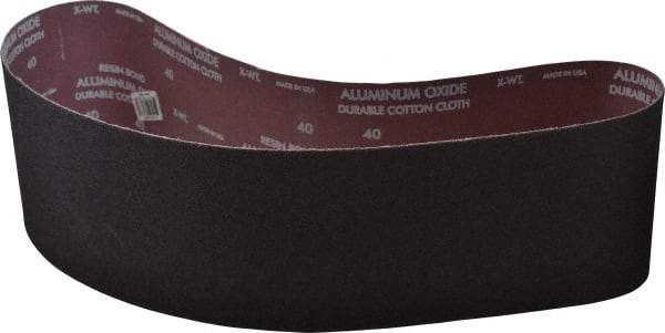 Norton - 6" Wide x 48" OAL, 40 Grit, Aluminum Oxide Abrasive Belt - Aluminum Oxide, Coarse, Coated, X Weighted Cloth Backing, Series R228 - Industrial Tool & Supply