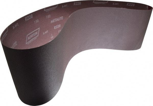 Norton - 6" Wide x 48" OAL, 150 Grit, Aluminum Oxide Abrasive Belt - Aluminum Oxide, Very Fine, Coated, X Weighted Cloth Backing, Series R228 - Industrial Tool & Supply
