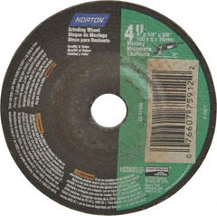 Norton - 10" Diam x 3" Hole x 3/4" Thick, I Hardness, 60 Grit Surface Grinding Wheel - Aluminum Oxide, Type 1, Medium Grade, 2,485 Max RPM, Vitrified Bond, No Recess - Industrial Tool & Supply