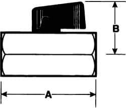 Voss - 1/8" Pipe, Full Port, Brass Miniature Ball Valve - Inline - Two Way Flow, MNPT x FNPT Ends, Wedge Handle, 450 WOG - Industrial Tool & Supply