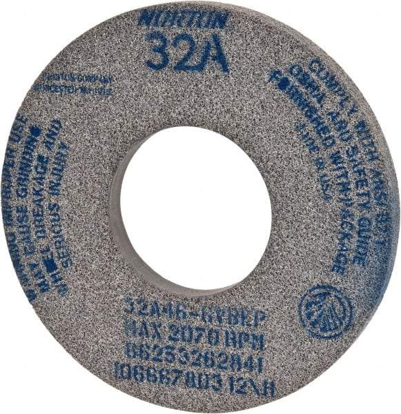 Norton - 12" Diam x 5" Hole x 1" Thick, G Hardness, 46 Grit Surface Grinding Wheel - Aluminum Oxide, Type 1, Coarse Grade, 2,070 Max RPM, Vitrified Bond, No Recess - Industrial Tool & Supply