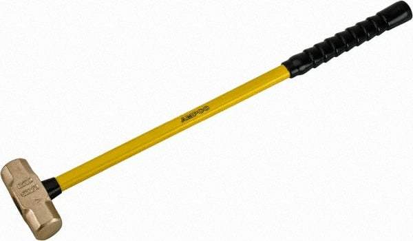Ampco - 5 Lb Aluminum Bronze Nonsparking Sledge Hammer - 33" OAL, Fiberglass Handle - Industrial Tool & Supply