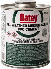 Oatey - 32 oz All-Purpose Medium Bodied Cement - Clear, Use with PVC - Industrial Tool & Supply