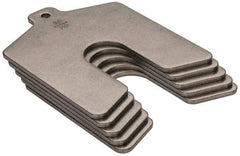 Made in USA - 5 Piece, 3 Inch Long x 3 Inch Wide x 0.1 Inch Thick, Slotted Shim Stock - Stainless Steel, 3/4 Inch Wide Slot - Industrial Tool & Supply