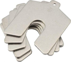 Made in USA - 5 Piece, 3 Inch Long x 3 Inch Wide x 0.125 Inch Thick, Slotted Shim Stock - Stainless Steel, 3/4 Inch Wide Slot - Industrial Tool & Supply