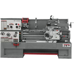 Jet - 14" Swing, 40" Between Centers, 230/460 Volt, Triple Phase Engine Lathe - 7MT Taper, 7-1/2 hp, 42 to 1,800 RPM, 3-1/8" Bore Diam, 40" Deep x 46-7/8" High x 97-1/2" Long - Industrial Tool & Supply