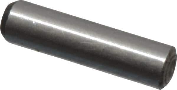 Value Collection - 1/16" Diam x 1/4" Pin Length Grade 8 Alloy Steel Standard Dowel Pin - C 50-58 Hardness, 800 Lb Breaking Strength, 1 Beveled & 1 Rounded End - Industrial Tool & Supply