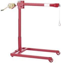 THERN - 44-1/2 Inches Long x 29-1/2 Inches Wide x 19 Inches Deep x 4-3/4 Inches Thick Davit Crane Mobile Wheel Base - 24 Inches Distance Between Mounting Hole Centers, 0.69 Inches Hole Diameter, Enamel Finish - Industrial Tool & Supply