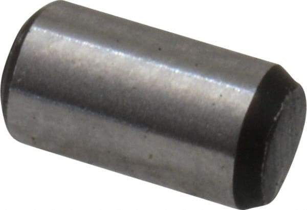 Value Collection - 3/32" Diam x 3/16" Pin Length Grade 8 Alloy Steel Standard Dowel Pin - C 50-58 Hardness, 1,800 Lb Breaking Strength, 1 Beveled & 1 Rounded End - Industrial Tool & Supply