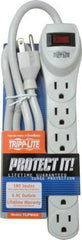 Tripp-Lite - 6 Outlets, 120 Volts, 15 Amps, 2' Cord, Power Outlet Strip - Free Hanging, Keyhole Mount, 5-15P NEMA Configuration, 23.98" Strip, UL1449 3rd Edition - Industrial Tool & Supply