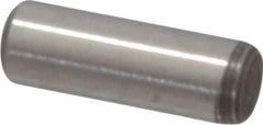 Value Collection - 1/8" Diam x 3/8" Pin Length Grade 8 Alloy Steel Standard Dowel Pin - C 50-58 Hardness, 3,200 Lb Breaking Strength, 1 Beveled & 1 Rounded End - Industrial Tool & Supply