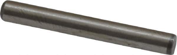 Value Collection - 1/8" Diam x 1" Pin Length Grade 8 Alloy Steel Standard Dowel Pin - C 50-58 Hardness, 3,200 Lb Breaking Strength, 1 Beveled & 1 Rounded End - Industrial Tool & Supply