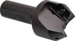 Kyocera - 30° Lead Angle, 1.62" Max Cut Diam, 1" Min Cut Diam, 0.544" Max Depth of Cut, Indexable Chamfer and Angle End Mill - 2 Inserts, APET 1604 Insert Style, 3-1/4" Overall Length, Straight Shank, 60° Included Angle - Industrial Tool & Supply
