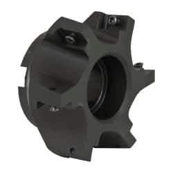 Kyocera - 6 Inserts, 3" Cut Diam, 1" Arbor Diam, 0.64" Max Depth of Cut, Indexable Square-Shoulder Face Mill - 0/90° Lead Angle, 1.57" High, APET 1604 Insert Compatibility, Series FM--AL - Industrial Tool & Supply