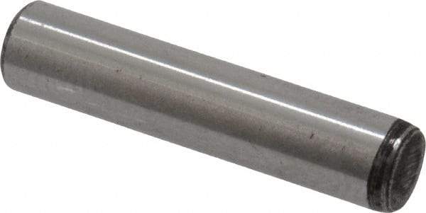 Value Collection - 3/16" Diam x 7/8" Pin Length Grade 8 Alloy Steel Standard Dowel Pin - C 50-58 Hardness, 7,200 Lb Breaking Strength, 1 Beveled & 1 Rounded End - Industrial Tool & Supply