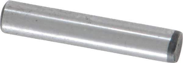 Value Collection - 3/16" Diam x 1" Pin Length Grade 8 Alloy Steel Standard Dowel Pin - C 50-58 Hardness, 7,200 Lb Breaking Strength, 1 Beveled & 1 Rounded End - Industrial Tool & Supply