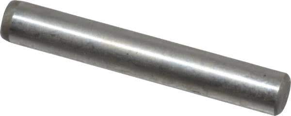 Value Collection - 3/16" Diam x 1-1/4" Pin Length Grade 8 Alloy Steel Standard Dowel Pin - C 50-58 Hardness, 7,200 Lb Breaking Strength, 1 Beveled & 1 Rounded End - Industrial Tool & Supply