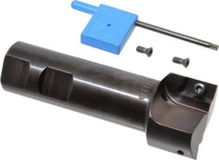 Kyocera - 1-1/2" Cut Diam, 0.64" Max Depth of Cut, 1" Shank Diam, 4" OAL, Indexable Square Shoulder End Mill - APET 1604 Inserts, Weldon Shank, 90° Lead Angle, Through Coolant - Industrial Tool & Supply