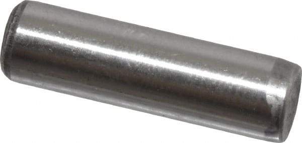 Value Collection - 1/4" Diam x 7/8" Pin Length Grade 8 Alloy Steel Standard Dowel Pin - C 50-58 Hardness, 12,800 Lb Breaking Strength, 1 Beveled & 1 Rounded End - Industrial Tool & Supply