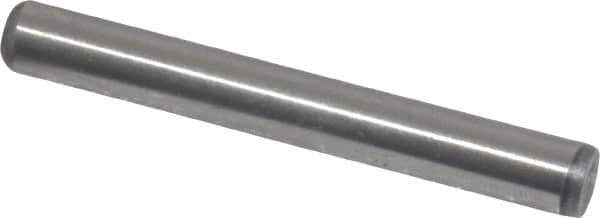 Value Collection - 1/4" Diam x 2" Pin Length Grade 8 Alloy Steel Standard Dowel Pin - C 50-58 Hardness, 12,800 Lb Breaking Strength, 1 Beveled & 1 Rounded End - Industrial Tool & Supply