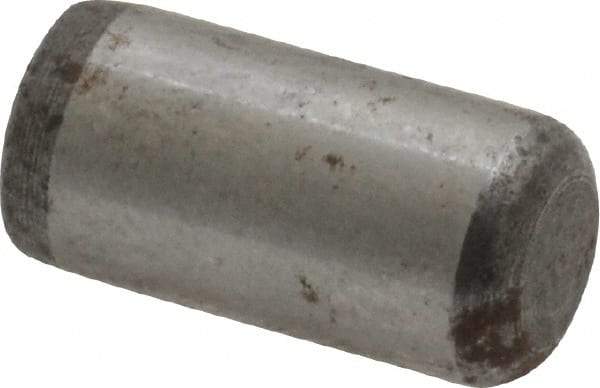 Value Collection - 5/16" Diam x 5/8" Pin Length Grade 8 Alloy Steel Standard Dowel Pin - C 50-58 Hardness, 20,000 Lb Breaking Strength, 1 Beveled & 1 Rounded End - Industrial Tool & Supply