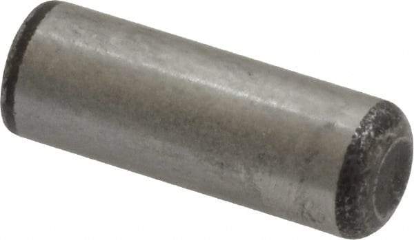 Value Collection - 5/16" Diam x 7/8" Pin Length Grade 8 Alloy Steel Standard Dowel Pin - C 50-58 Hardness, 20,000 Lb Breaking Strength, 1 Beveled & 1 Rounded End - Industrial Tool & Supply