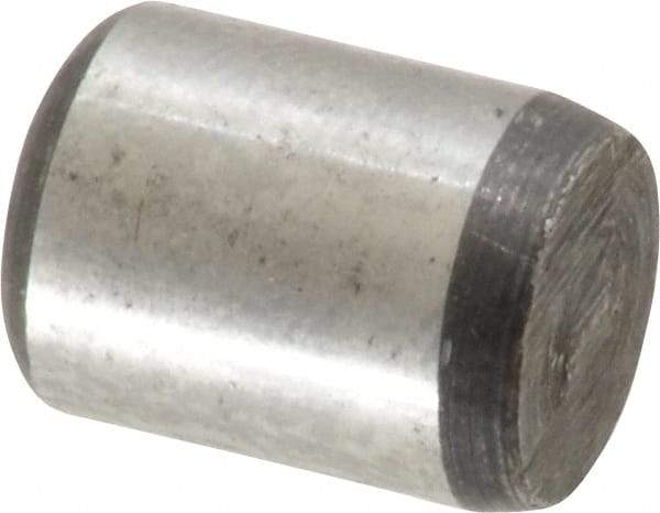Value Collection - 3/8" Diam x 1/2" Pin Length Grade 8 Alloy Steel Standard Dowel Pin - C 50-58 Hardness, 28,700 Lb Breaking Strength, 1 Beveled & 1 Rounded End - Industrial Tool & Supply