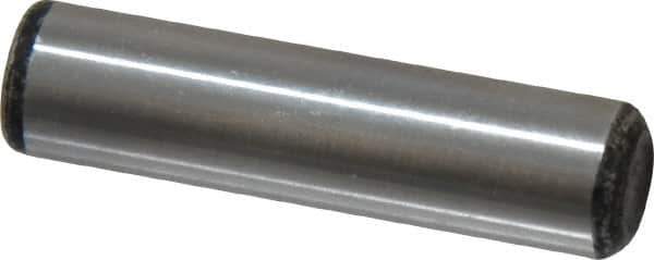 Value Collection - 3/8" Diam x 1-1/2" Pin Length Grade 8 Alloy Steel Standard Dowel Pin - C 50-58 Hardness, 28,700 Lb Breaking Strength, 1 Beveled & 1 Rounded End - Industrial Tool & Supply