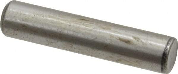 Value Collection - 3/8" Diam x 1-3/4" Pin Length Grade 8 Alloy Steel Standard Dowel Pin - C 50-58 Hardness, 28,700 Lb Breaking Strength, 1 Beveled & 1 Rounded End - Industrial Tool & Supply