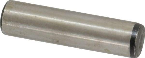 Value Collection - 7/16" Diam x 1-3/4" Pin Length Grade 8 Alloy Steel Standard Dowel Pin - C 50-58 Hardness, 39,100 Lb Breaking Strength, 1 Beveled & 1 Rounded End - Industrial Tool & Supply