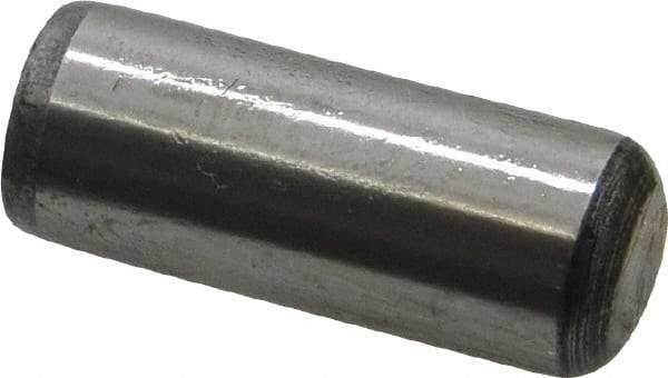 Value Collection - 1/2" Diam x 1-1/4" Pin Length Grade 8 Alloy Steel Standard Dowel Pin - C 50-58 Hardness, 51,000 Lb Breaking Strength, 1 Beveled & 1 Rounded End - Industrial Tool & Supply