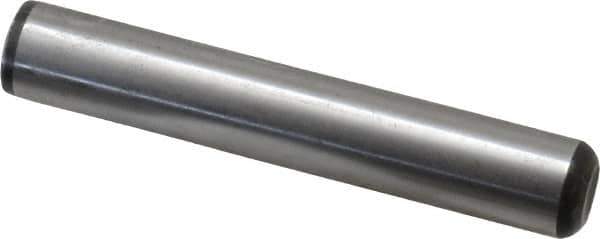 Value Collection - 1/2" Diam x 3" Pin Length Grade 8 Alloy Steel Standard Dowel Pin - C 50-58 Hardness, 51,000 Lb Breaking Strength, 1 Beveled & 1 Rounded End - Industrial Tool & Supply