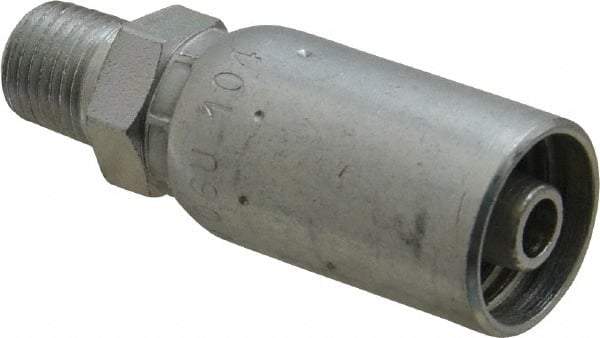 Eaton - 1/4-18 NPT Straight Hydraulic Hose Fitting - 3/8" Hose Diam - Industrial Tool & Supply