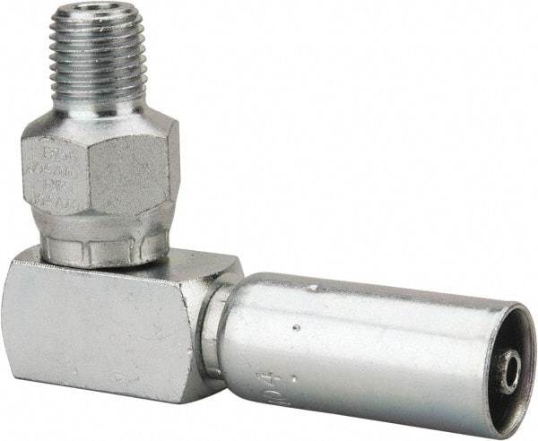 Eaton - 1/4-18 Thread Hydraulic Hose Elbow - 1/4" Hose Diam - Industrial Tool & Supply