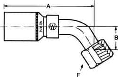 Eaton - 1 - 7/16-12 Thread Hydraulic Hose Elbow - 1" Hose Diam - Industrial Tool & Supply